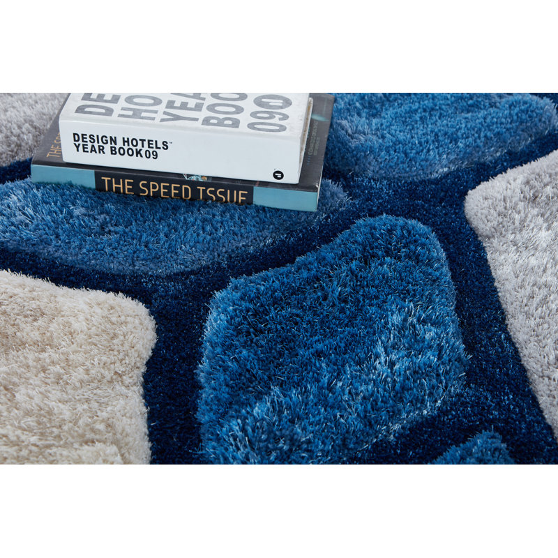 Tapis bleu / gris Gretchen, Rectangle 8 pi x 10 pi