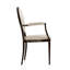 Fauteuil de salle à manger Leisuremod Flaco, structure en aluminium transfert de bois entièrement assemblée, siège en cuir blanc perle résistant aux taches