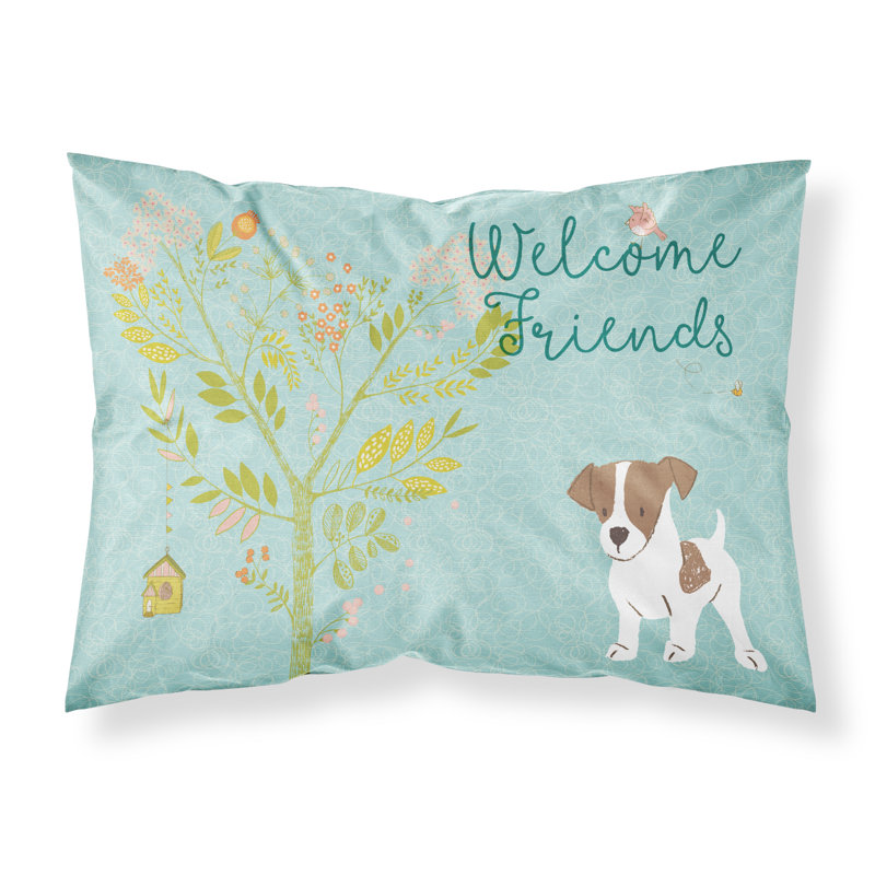 Taie d’oreiller welcome friends, Chiot Jack Russell terrier