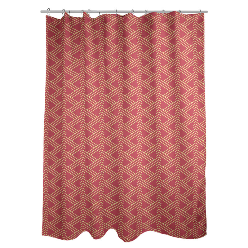 Rideau de douche simple Classic Zig Zag, Rouge / Jaune