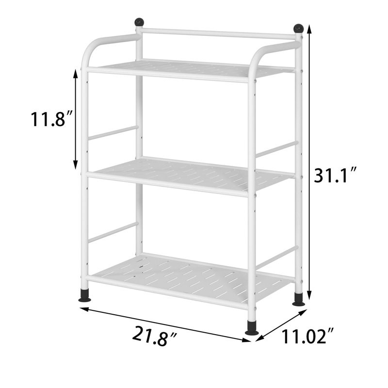 Cesare 21.81'' Metal Standard Baker's Rack, White