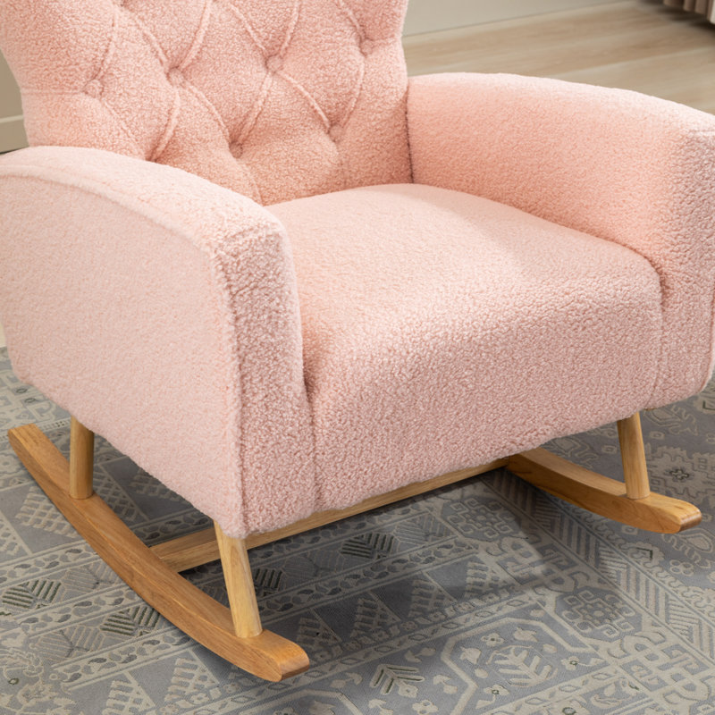 Chaise berçante Kristy, Rose, Boucle