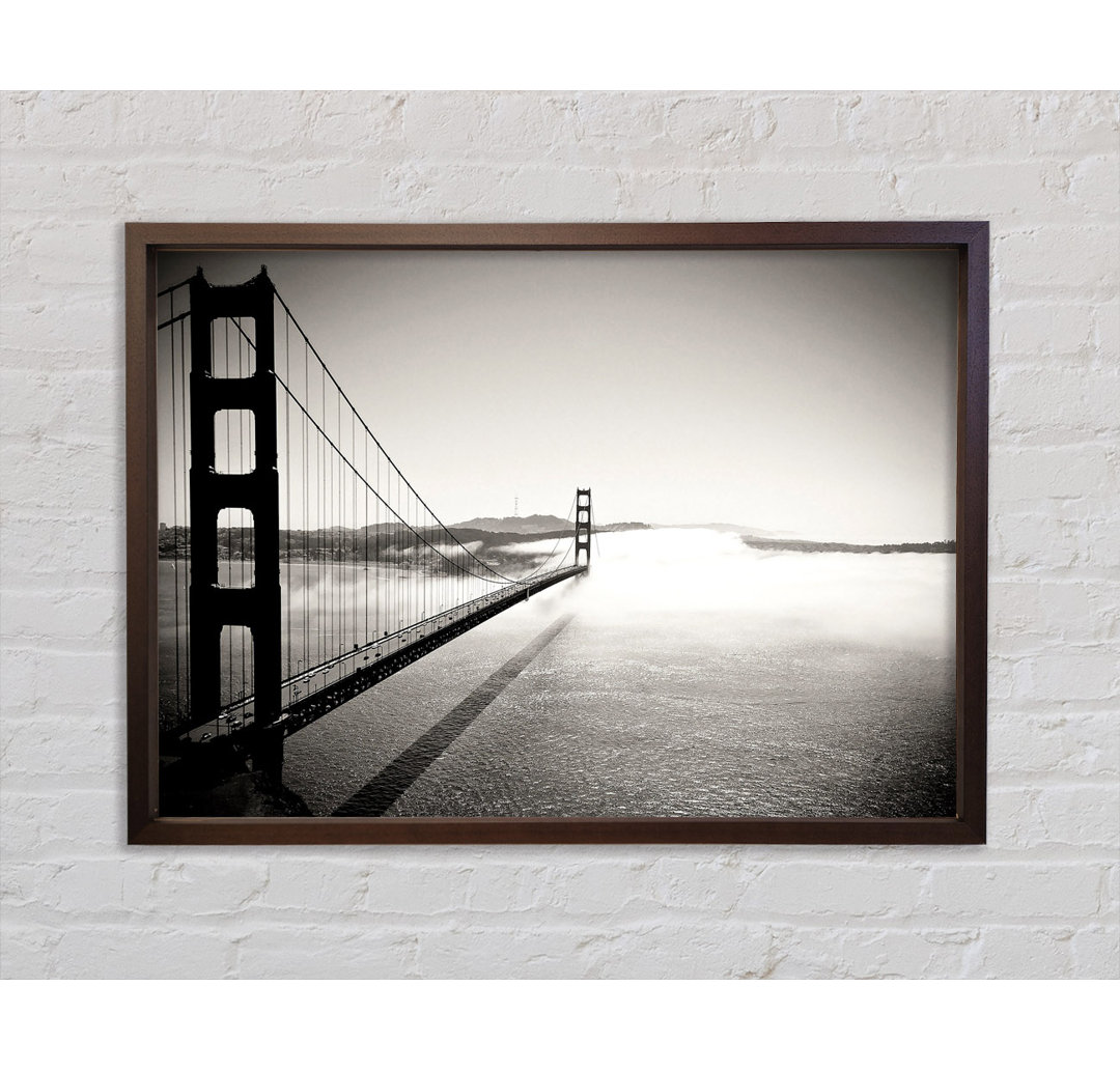 Golden Gate Bridge Schwarz und Weiß - Einzelbildrahmen Kunstdrucke auf Leinwand