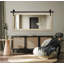Miroir rustique moderne avec rail de porte de grange en acier-824512039-824512024