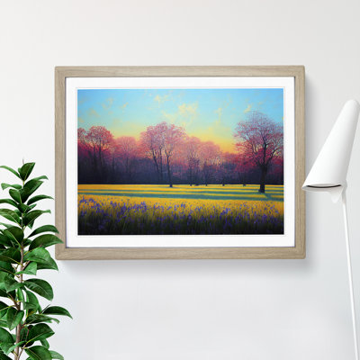 Fanciful Bluebell Field Sunrise - Single Picture Frame Print