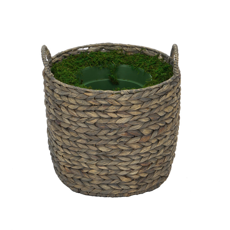 82'' Faux Palm Tree in Wicker/Rattan Basket, Grey