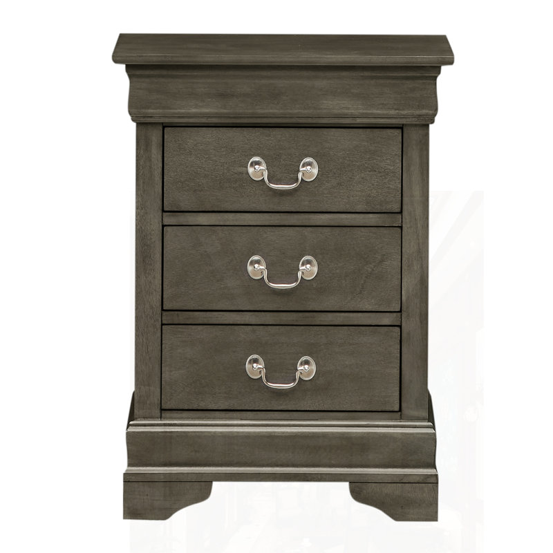 Table de chevet élégante, Gris/argent