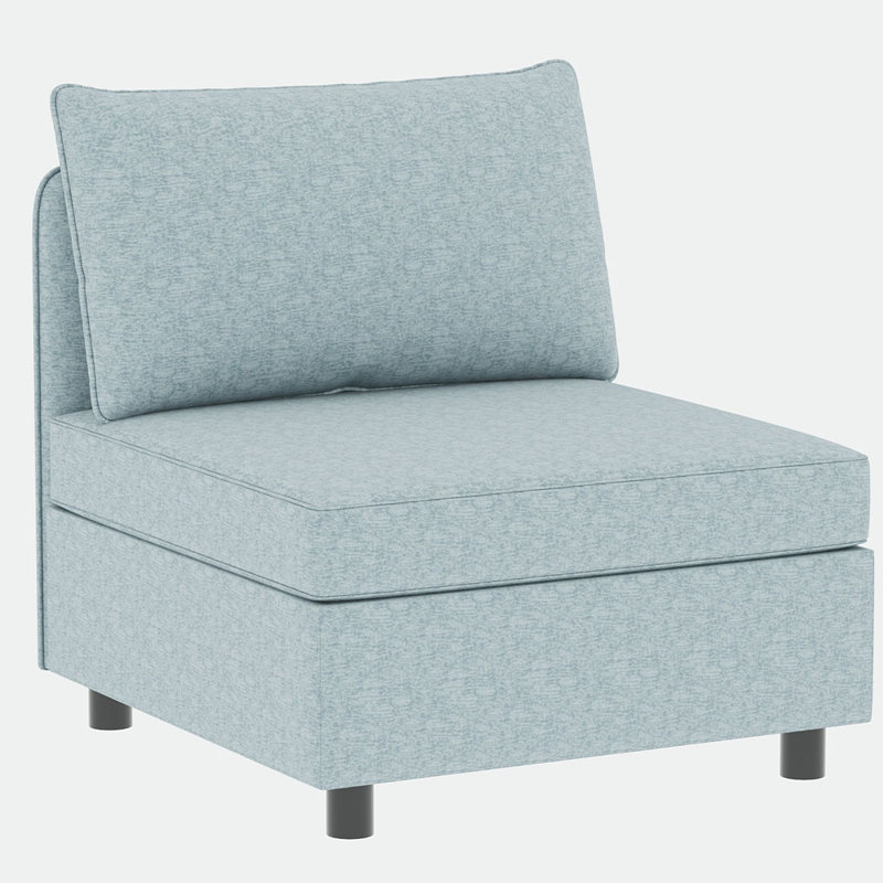Siège sans accoudoirs pour canapé modulaire modulaire, Bleu antique