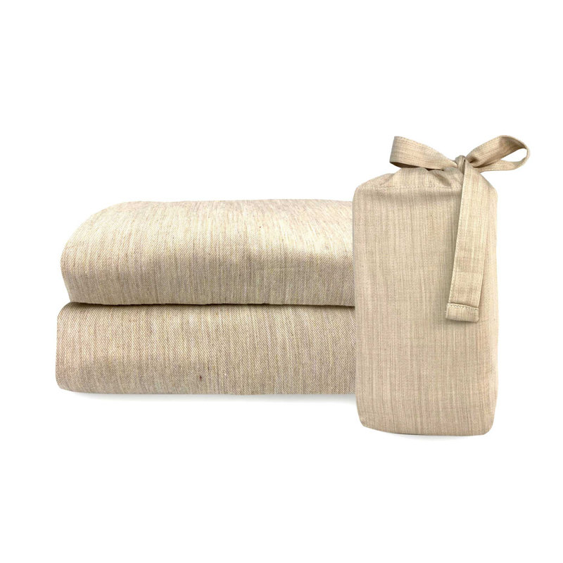 Ensemble de taie d'oreiller BedVoyage - Viscose de bambou + coton - Respirant et confortable, Grand, Sable