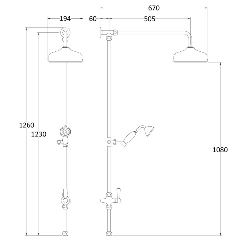 Dual Shower Head with No
