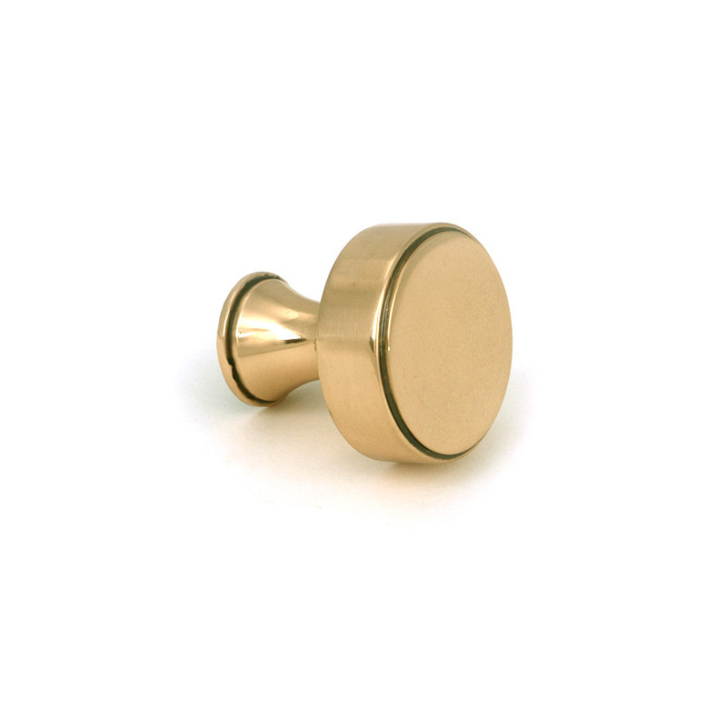 Scully Cabinet Knob, 0.98" Knob Diameter, Polished Bronze