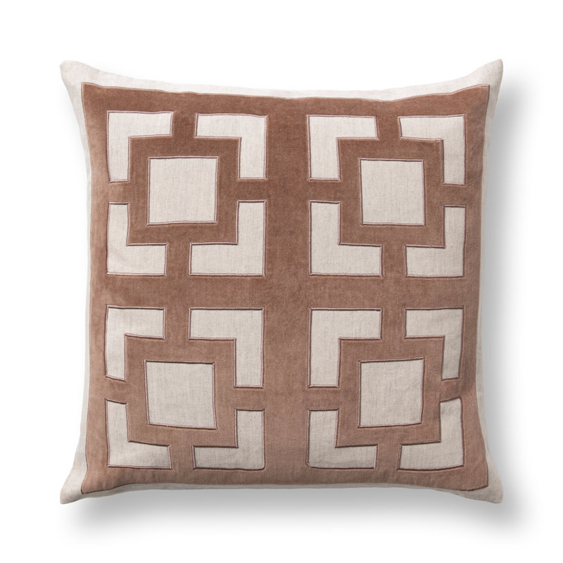 Corbin Cotton Blend Throw Pillow, Frothed Brown, Square 22"
