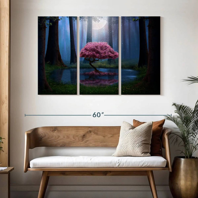 Kelan Enchanted Pink Tree, 32" H x 50" W