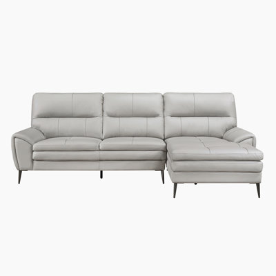 Jozzel 2-Piece Leather Match Sectional Sofa with Right Chaise -  George Oliver, 2B96A2DA366941A6B21562A204DDCDC5