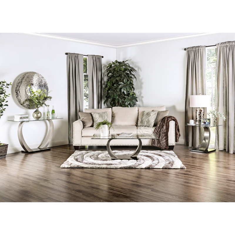 Yeldell Glass Top C Table End Table