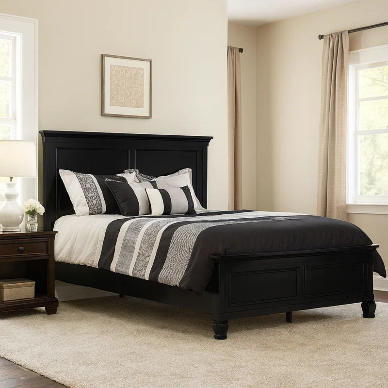 Lit plateforme Huybert, Noir, Double