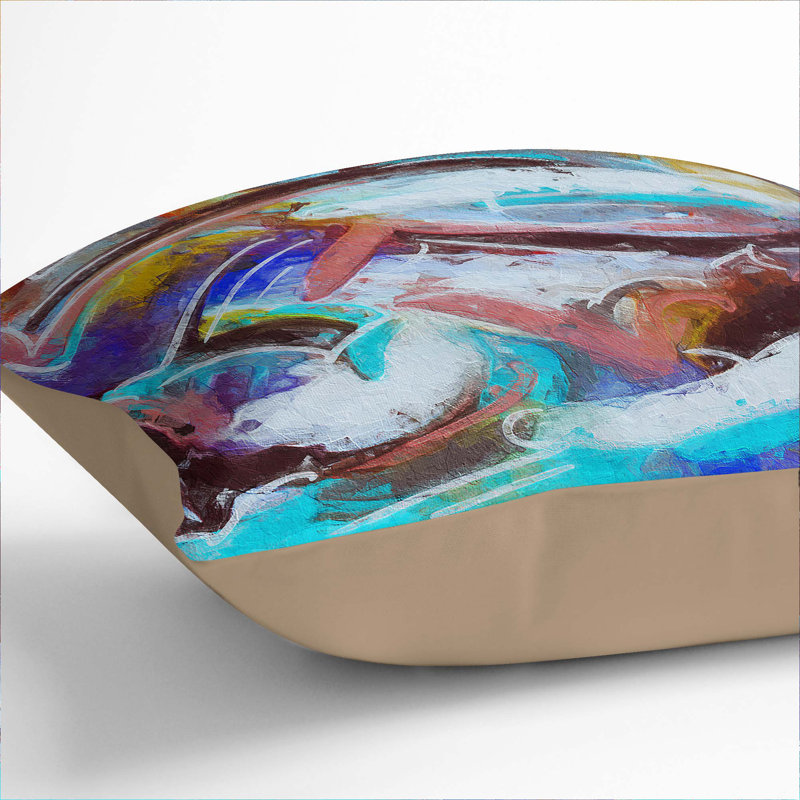 Abstract Square Throw Cushion, 55 x 55 cm, Stone