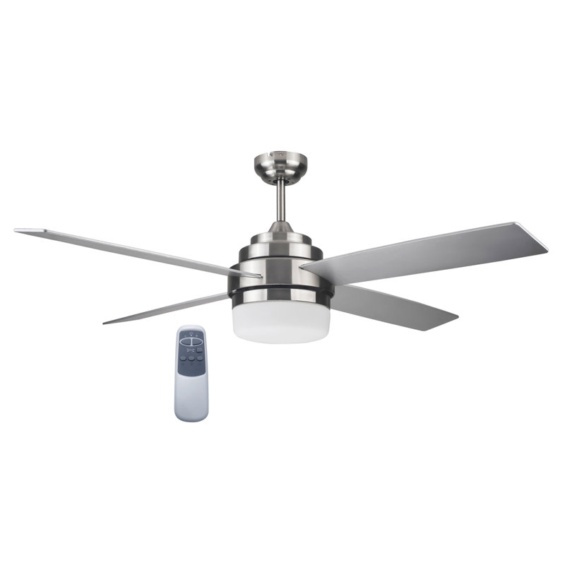 Farnam 52'' Ceiling Fan with Light Kit, Brushed Nickel