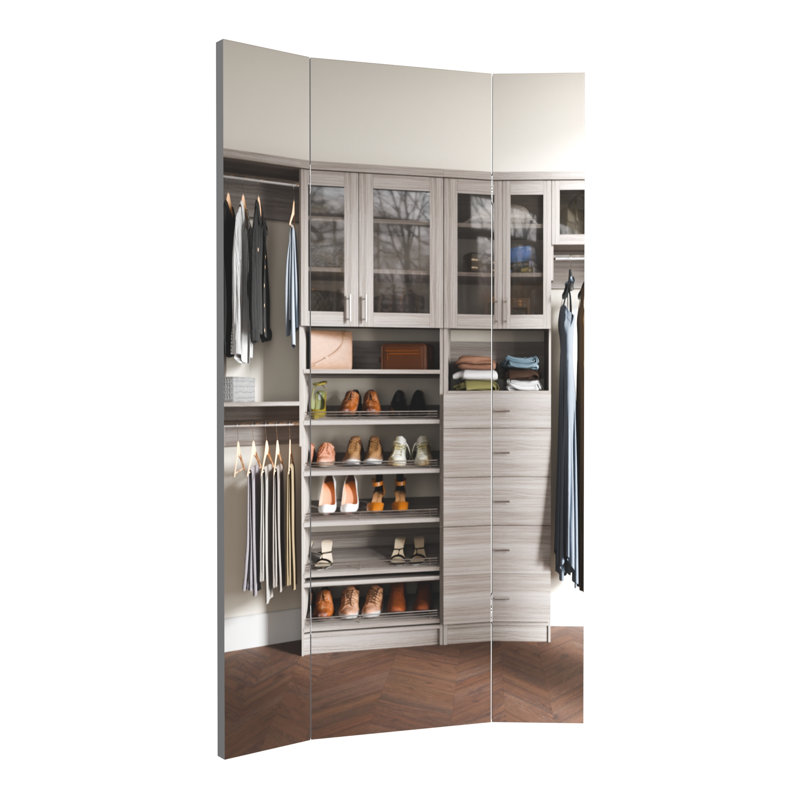 48" 3-Panel Slide-Out Closet Mirror – Multi-Angle Pivot, Full-Extension Soft-Close Mounting System
