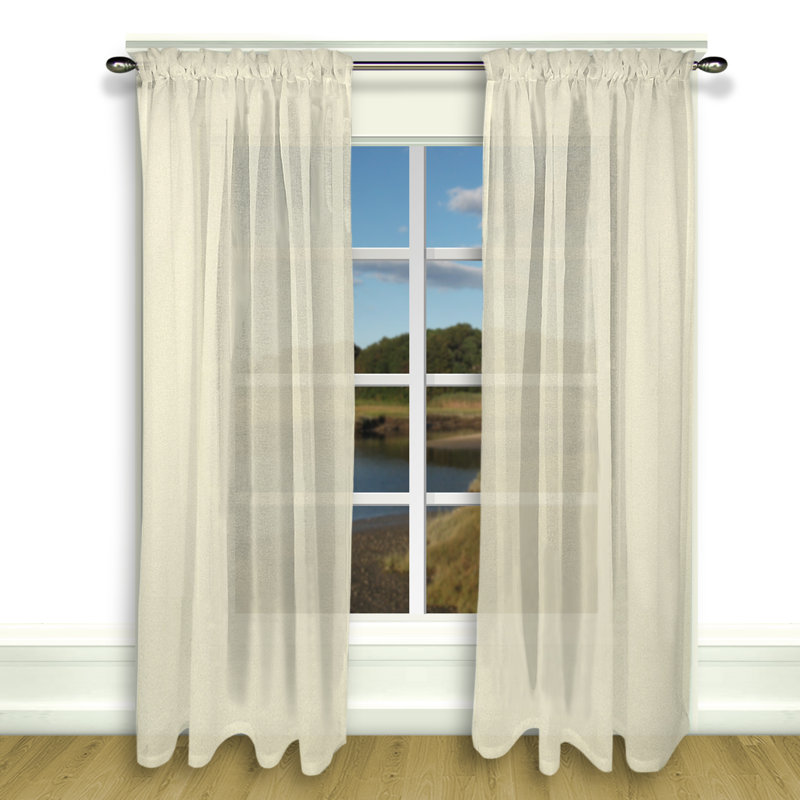 Somer Sheer Curtain Pair, 52" W x 63" L, Ivory