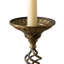 Porte-chandelle en fer torsadé, pilier en bronze antique et support de chandelle conique pour table de salle à manger et manteau de cheminée-2086077138