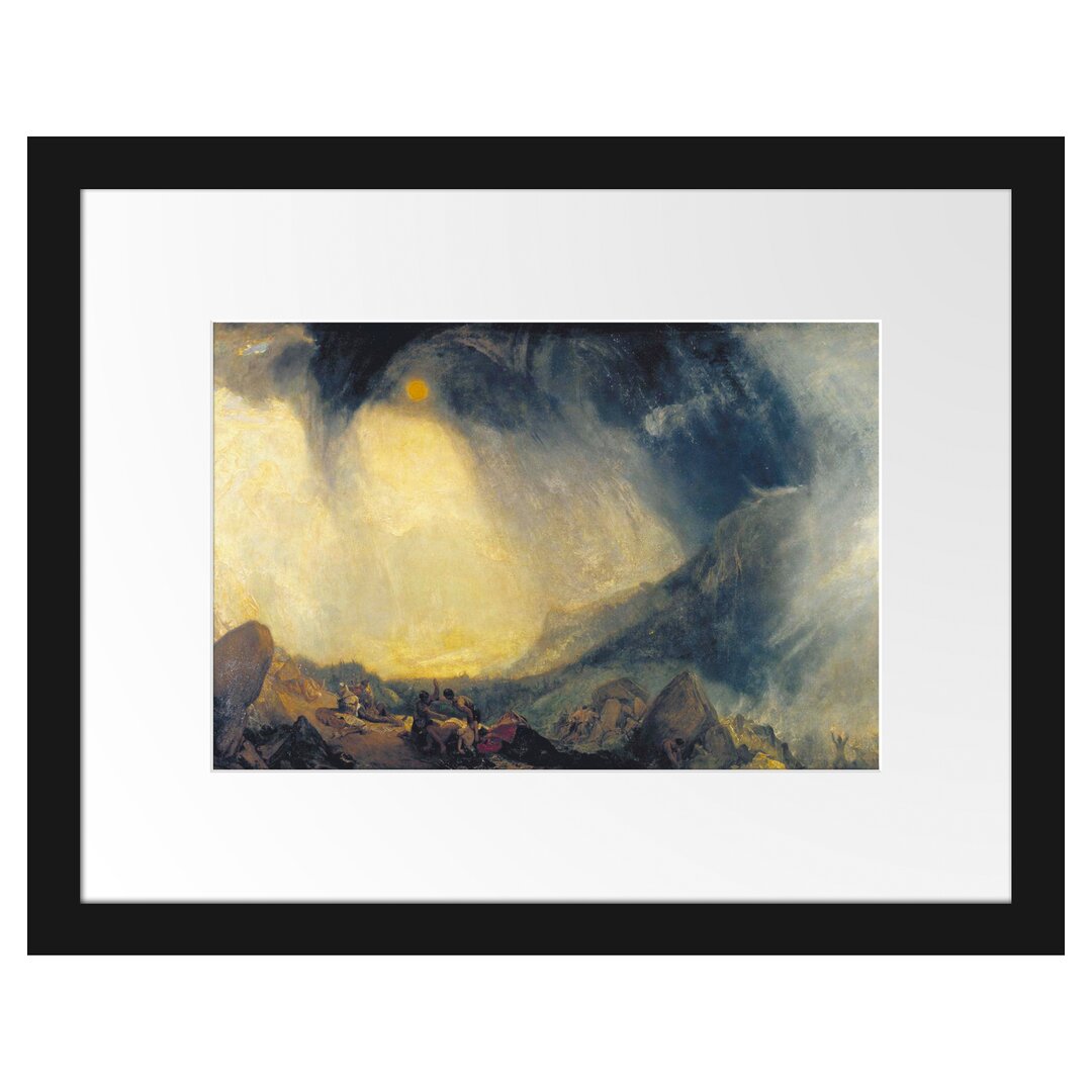 William Turner - Snow Storm Hannibal And His Army Cross - Im Bilderrahmen Mit Galerie-Passepartout