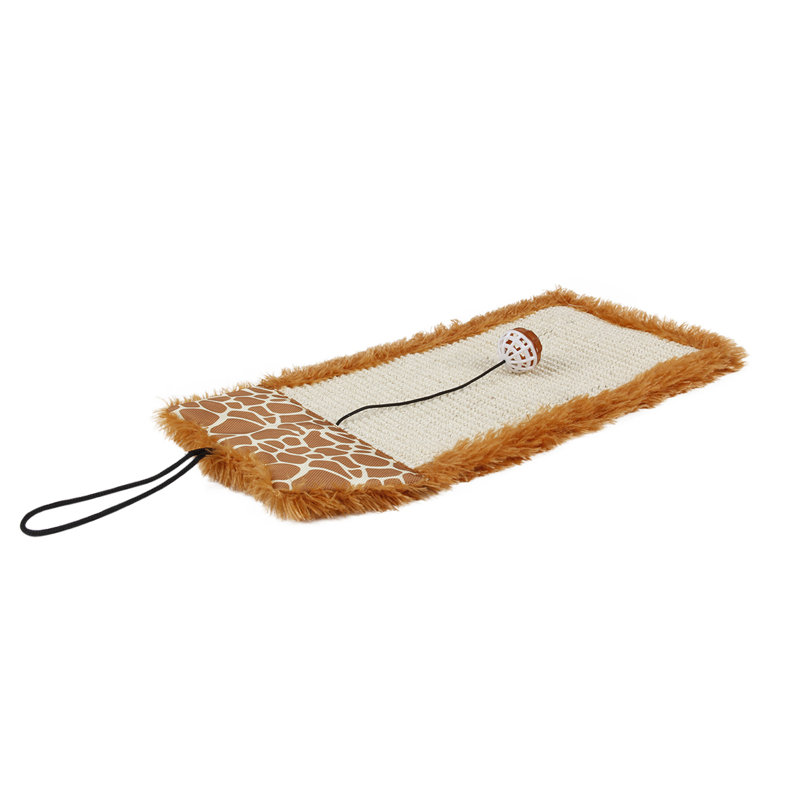Pet Life 'Scrape-Away' Eco-Natural Sisal and Jute Hanging Carpet Cat Scratcher With Toy