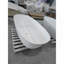 Baignoire 67 po à surface solide matte, baignoire à tremper à surface solide, baignoire autoportante en résine de pierre, baignoires autoportantes à rebord épais avec trop-plein, bonde escamotable, blanc mat (ovale)