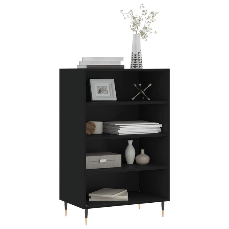 Linntown 90cm H x 57cm W Standard Bookcase, Black