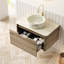 Meuble-lavabo de salle de bain d'une largeur de 36 po, armoire flottante en contreplaqué, vasque en céramique teintée, comptoir en pierre frittée, couleur chêne blanc, meuble-lavabo facile à installer, tiroir d'armoire, motif, plateau, pré-assembl?-927062316