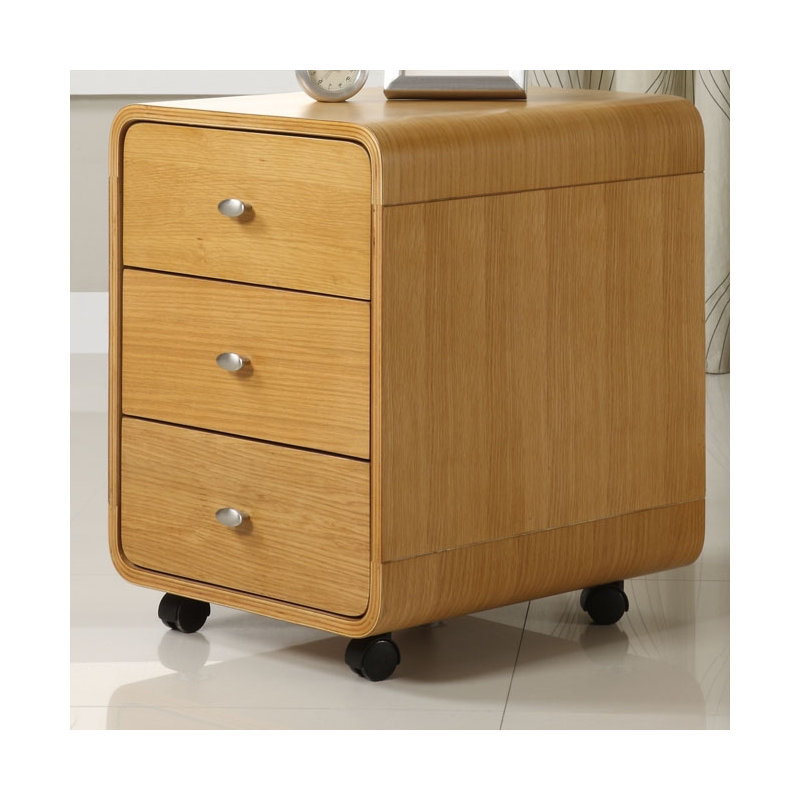 Sunterra 44cm Wide 3 -Drawer Mobile File Cabinet, Oak