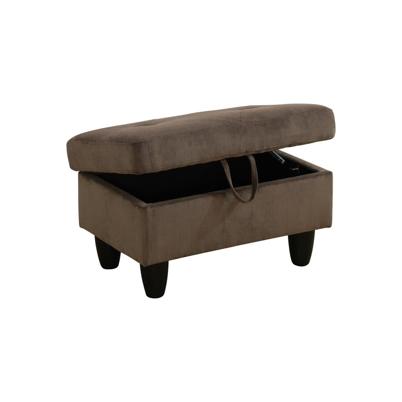 Rehmaan Upholstered Storage Bench, Brown Corduroy