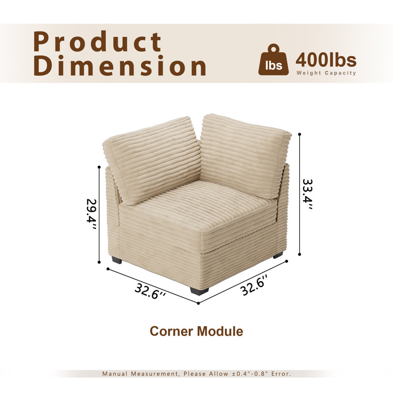  Fauteuil d'appoint modulaire Coapé, Fausse fourrure beige