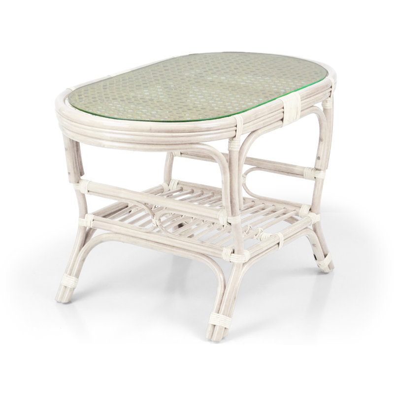 Glass Top Coffee Table, White