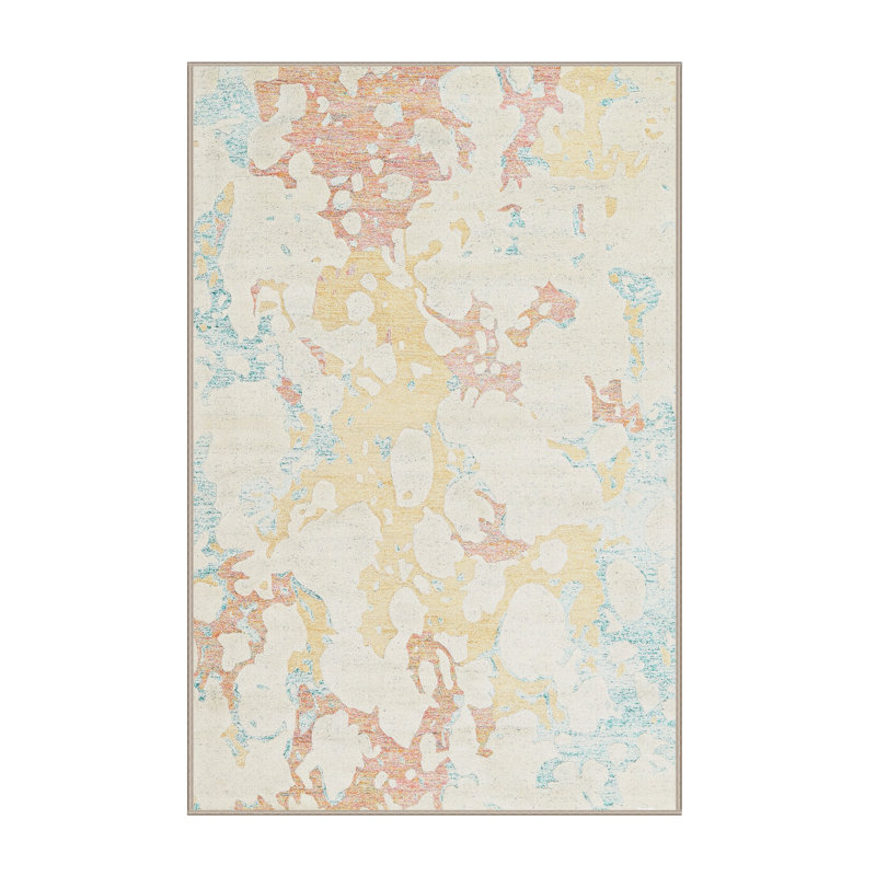 Surface beige contemporaine tapis, Rectangle 5 pi x 7 pi