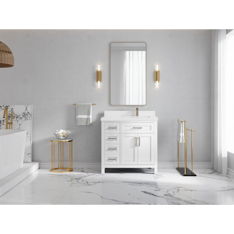 Meuble-lavabo simple l 36 po x P 22 po x H 36 po, Blanc, WWCL1775