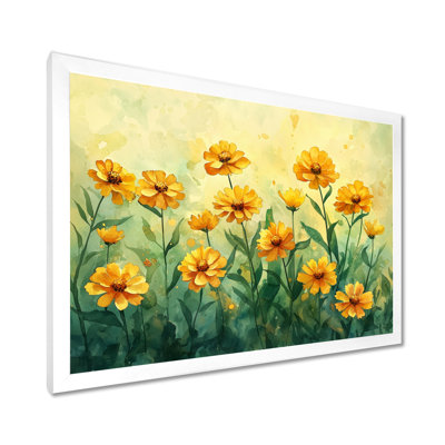 «Irfan Summer Zinnias Sunlit Petals II - Zinnias Large», art mural