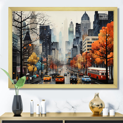 «Bold Cityscape Urban Fog III - City Buildings», art mural