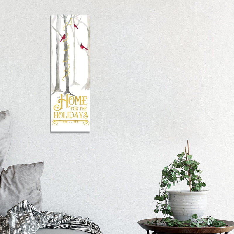 Christmas Forest Panel IV-Home For The Holidays by Tara Reed - Wrapped Canvas Panoramic Painting, 121.92 cm H x 40.64 cm W