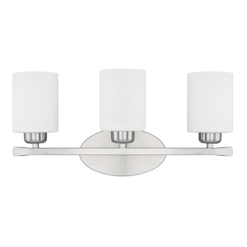 Dixon Dimmable Vanity Light, Brushed Nickel, 3