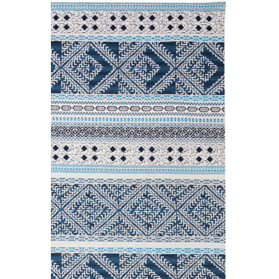 Gaelle Southwestern Hand-Woven Blue Area Rug