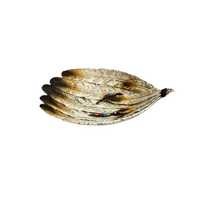 Feather Platter Decorative Rustic Tray Accent Dish