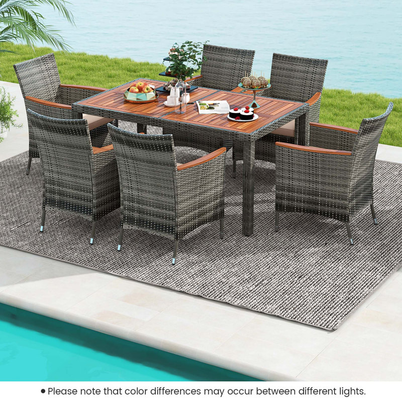 Ensemble de salle à manger rectangulaire pour 8 personnes 75 po Allye, H 29 po x L 59 po x l 36 po, 6