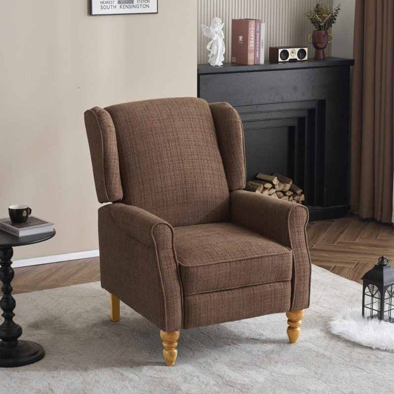 Ozvaldo 70cm Wide Wing Chair Recliner, Brown