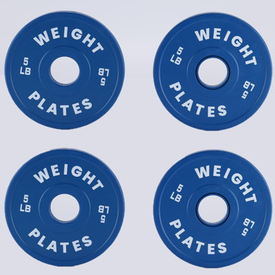 2-Inch Rubber Bumper Plate Set – 5LB x 4, Steel Core for Strength Training & Home Gym