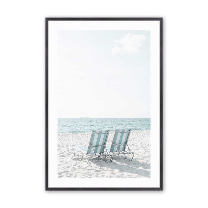 «Seaside Relaxation in Style II», reproduction encadrée, H 15,25 po x l 12,25 po, Cadre photo simple en zinc patiné