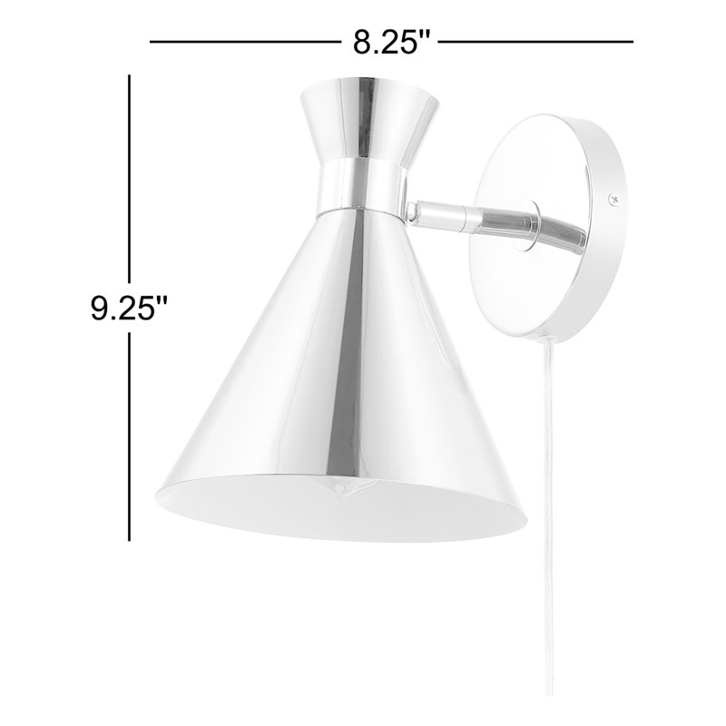 Puliafico Plug-in Armed Sconce, Chrome