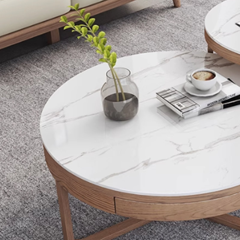 Ensemble de tables basses Design Sense Rock Plate, Blanc