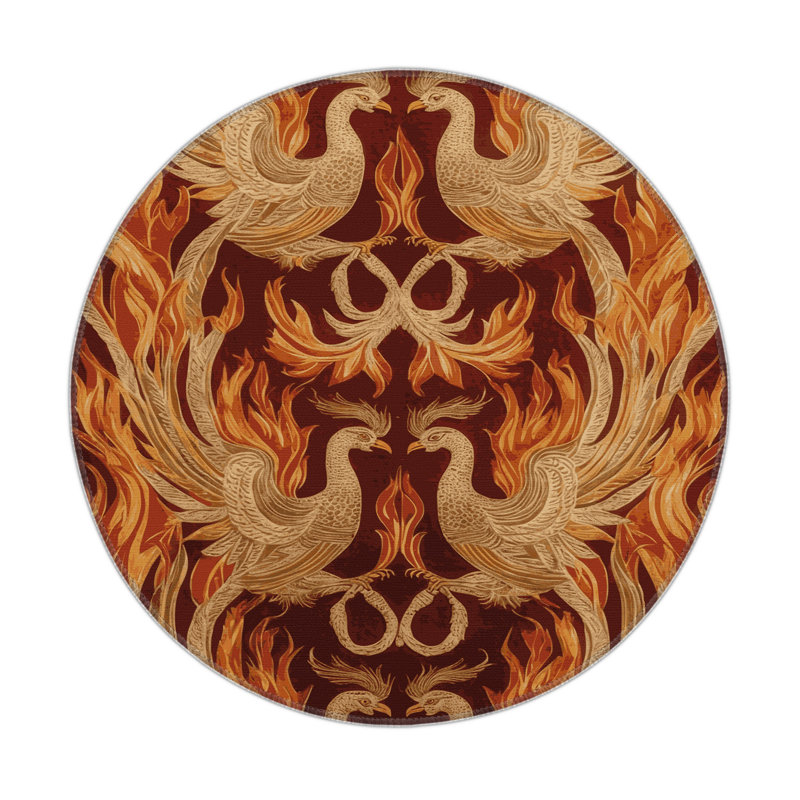 Tapis d'intérieur et d'extérieur brun français, Rond 5 pi