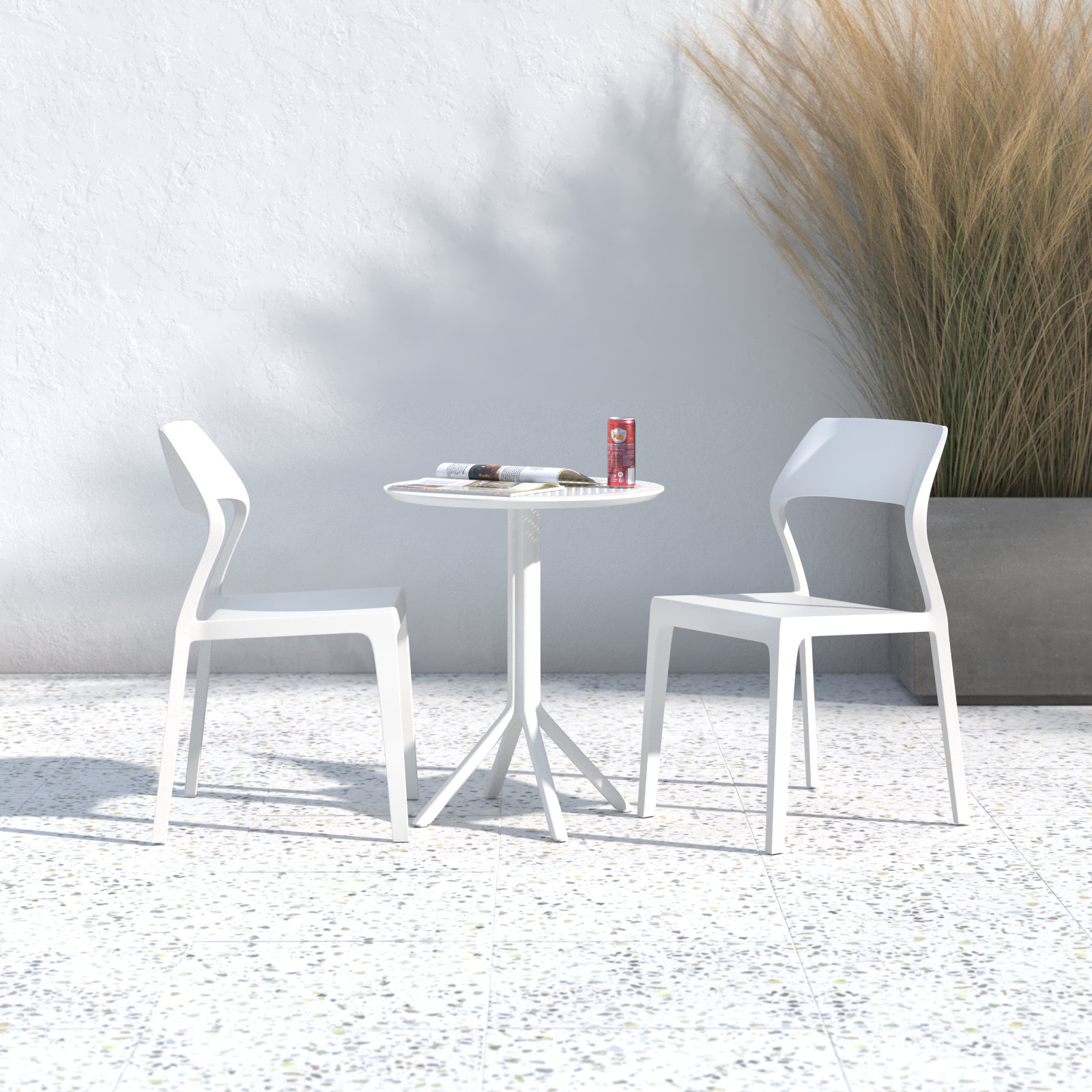 Farrah 24" Patio Bistro Set, White